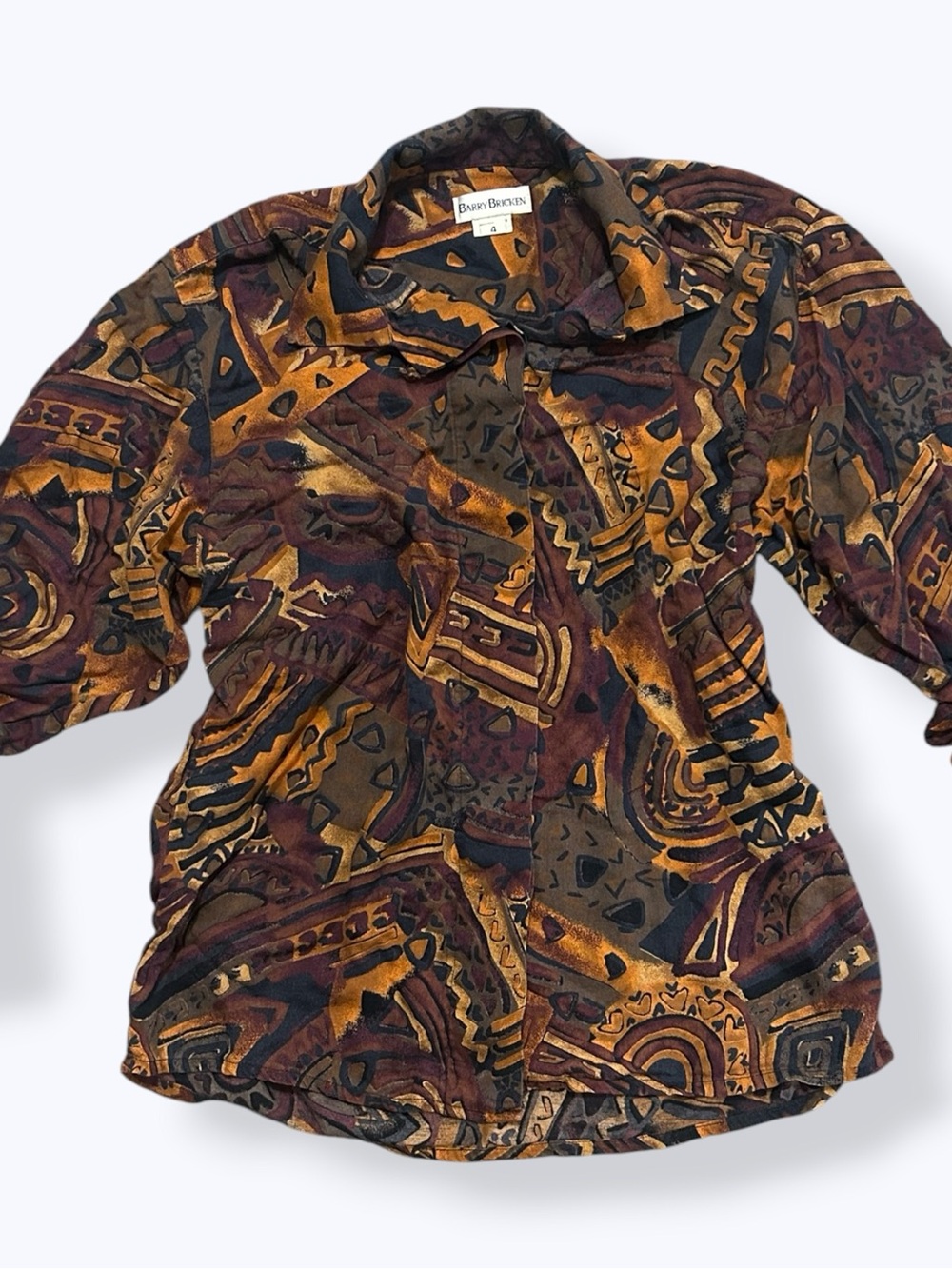 90s Barry Brickens abstract geometric blouse true vintage